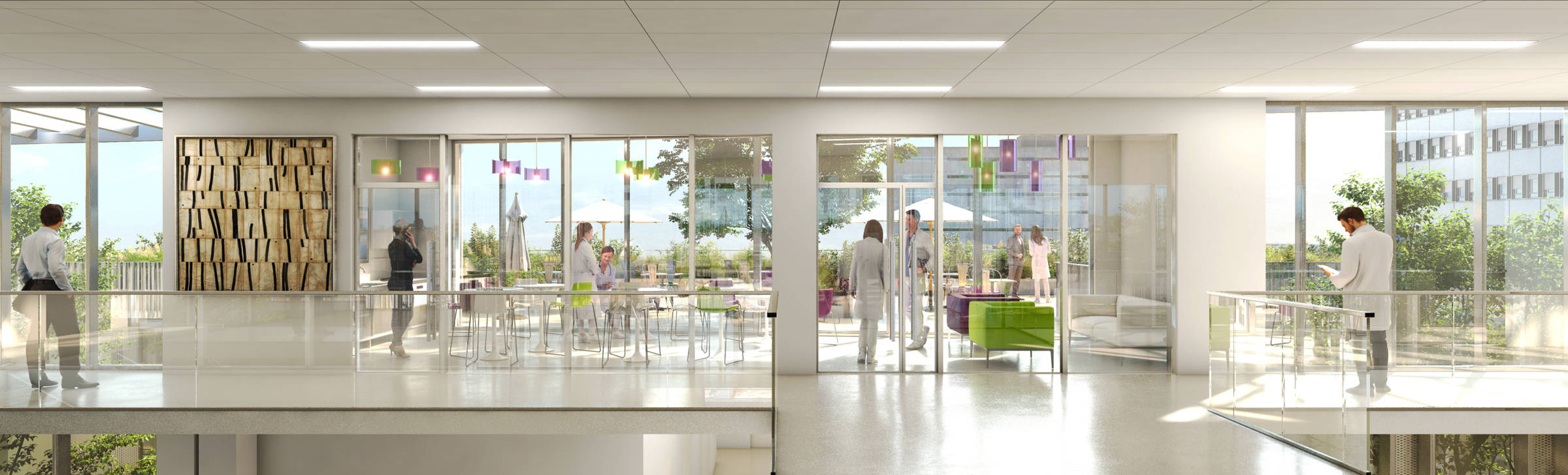 Vue intérieure de la Plateforme de Biologie Pathologie du CHU Henri Mondor, à Créteil